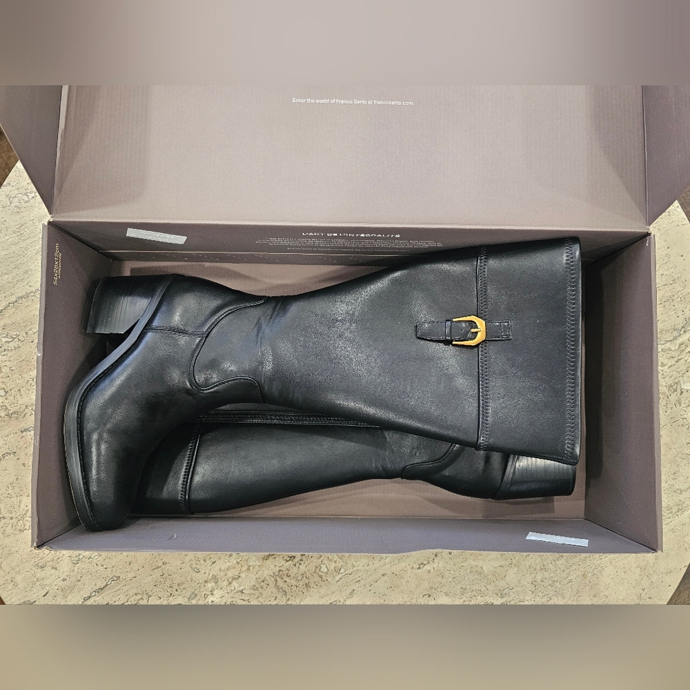 Franco Sarto Black Knee High Wide Calf Boots